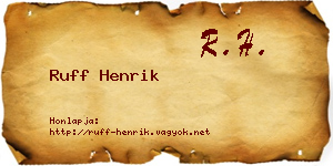 Ruff Henrik névjegykártya